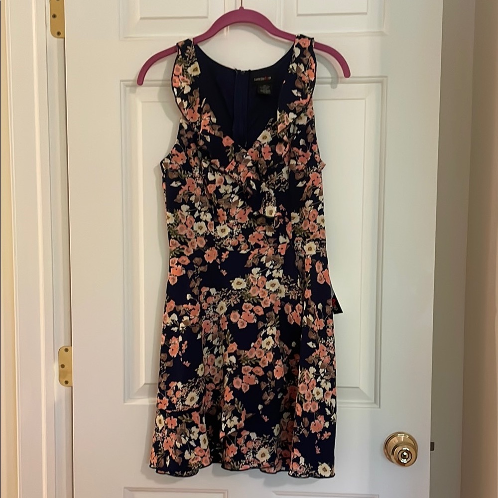 Teeze Me Pink and Orange V-Neck Wrap Sundress